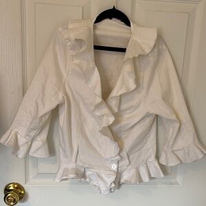White Ruffled Blouse